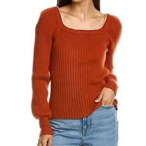 NANETTE LEPORE RIB SWEATER in picante